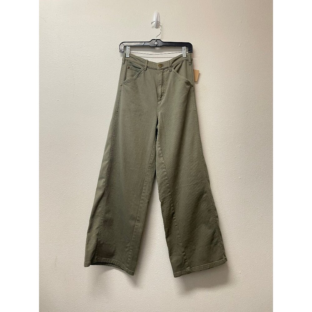 Wide Leg Pant w/ Elastic Back- Moss Green- Size XS